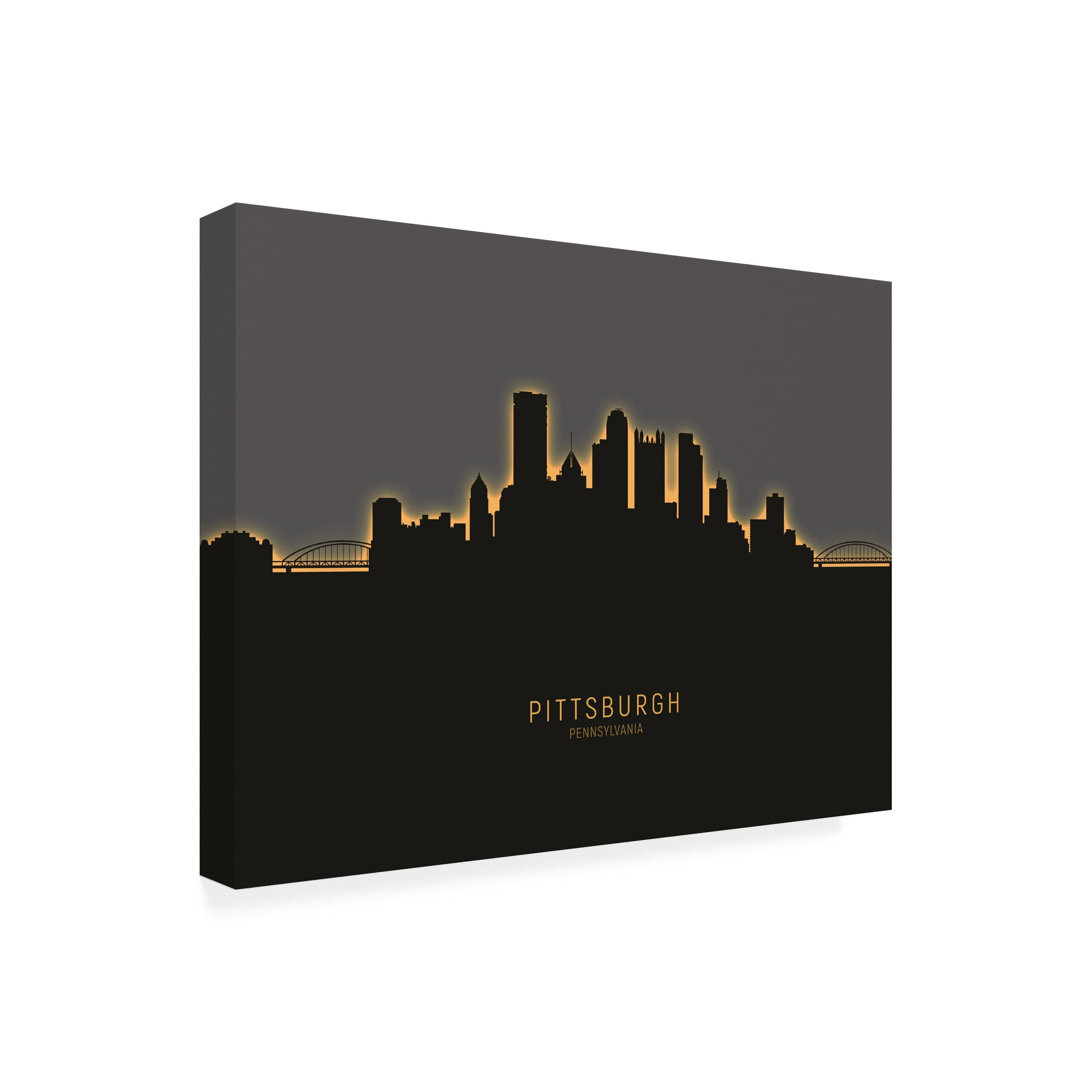Michael Tompsett 'Pittsburgh Pennsylvania Skyline Glow II' Canvas Art