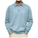 thumbnail image 1 of Blusa y camisa de manga larga con cuello vuelto para hombre, informal, de color liso, con botones, de terciopelo alemán, blusa de manga larga con cuello vuelto, camisa para hombre, tops de poliéster p, 1 of 5