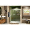 thumbnail image 2 of DreamLine Duet 32 in. D x 60 in. W x 74 3/4 in. H Semi-Frameless Bypass Shower Door in Brushed Nickel and Center Drain White Base, 2 of 15