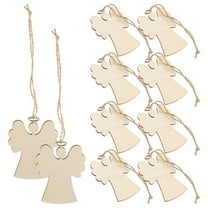 Set of 10 Wooden Angel Pendants for Christmas Tree Decorations, Hanging Ornaments Perfect for Holiday Party Decor