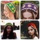 thumbnail image 2 of Bandanas para el pelo hippies, diademas para mujer, diademas bohemias, bandas para el pelo tejidas, pañuelos florales para la cabeza, 2 of 5