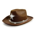 thumbnail image 4 of SUXIAN Christmas Sparkly Star Cowboy Hat for Kids Party Festival Sun Outdoor Play for Girls and Boys with Rhinestone Cowboy Hat Coffee 4-10 Years, 4 of 5