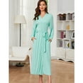 thumbnail image 2 of LYCY Womens Soft Long Robe, Lightweight Full Length Knit Bathrobe for Sleepwear & Loungewear Robe（Light Green, L）, 2 of 4
