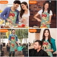 thumbnail image 7 of Pioneer Flower Floral Print Pattern Apron-Garden Aprons for Women with Pockets-Cotton Linen Waterproof Kitchen Cooking Gardening Aprons Adjustable for Kitchen,Cooking,BBQ and Salon 33x27 Inch, 7 of 7