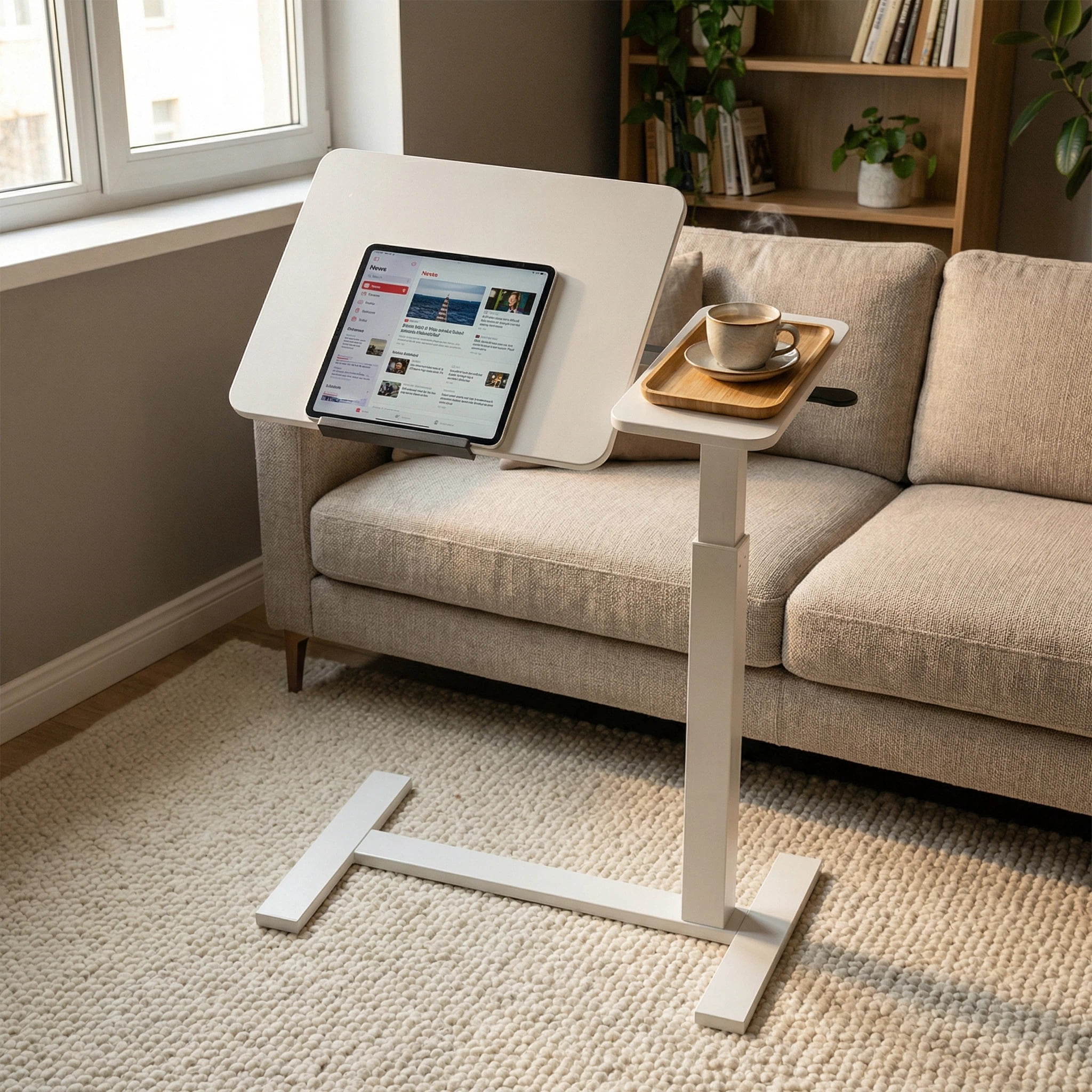 Mobile Standing Desk w/ Flip Top, 4 Wheels, Adjustable Height & Angle