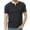 Black, variant on WREESH Men's Solid Color Pullover Casual Short Sleeve T-Shirt with Notch Neck for Summer Black