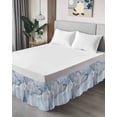 thumbnail image 4 of Marble Blue Wrap Around Bed Skirts for King Bed 18" Drop, Bed Skirt with Adjustable Elastic Belt Dust Ruffle Bed Valance for Bedroom Hotel Luxury Modern Abstract Ink Painting Luxury Bed Frame Cover, 4 of 7