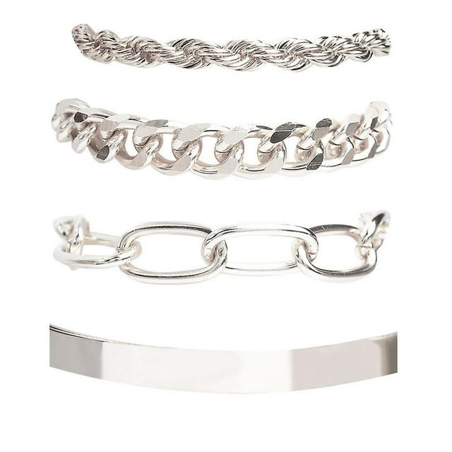 Punk Metal Twisted Chain Bracelet Jewelry Golden