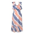 thumbnail image 2 of Jessica Simpson Girls Youth Ruched Bodice Ruffle Trim Dress (Blue, M), 2 of 3