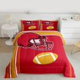thumbnail image 2 of Feelyou American Sports Lover Bedding Comforter Set, Est Sleep Football Twin Comforter Sets, Red Gold Abstract Line Reversible Bedding Set, Super Cozy Room Decor, 2 Pieces, 2 of 8