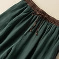 thumbnail image 3 of Pantalon Grand Polyvalent pour Femme à Taille Élastique - Pantalon Court en Lin à Garniture Contrastante, 3 of 3