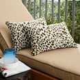 thumbnail image 4 of Sunbrella  Tan Leopard Indoor/Outdoor Pillows, Set of 2, Corded Espresso Leopard 12" x 24", 4 of 5