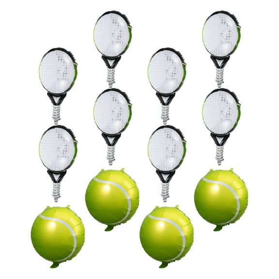 FRCOLOR 12pcs Tennis Ball Foil Balloons Green Tennis Party Decorations for Sports Themed Birthday Supplies