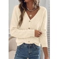 thumbnail image 3 of PRETTYGARDEN Women's Cozy Cardigan Sweater with Button V Neck Long Sleeve Tops Open Front for Fall Clothes Knit Winter Clothing Solid Business Casual & Vacation Outfits, 3 of 8