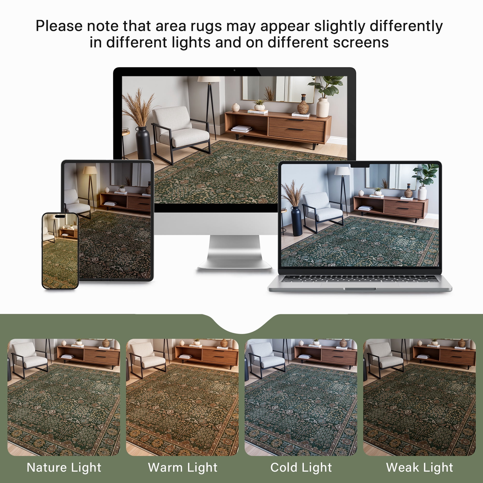 KUETH 8X10 Area Rugs Machine Washable Rugs for Living Room, Non Slip Throw Rug with Rubber Backing, Rug for Entryway、Bedroom、Kitchen、Floor and Dining Room