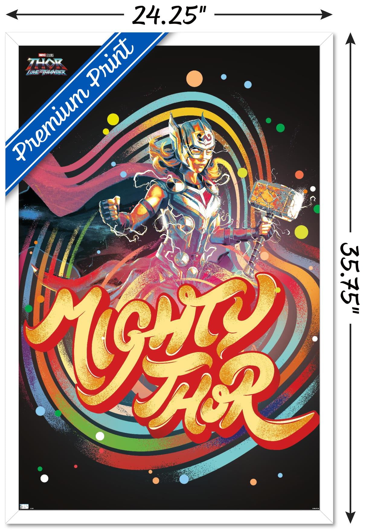 Marvel Thor: Love and Thunder - Circles Wall Poster, 22.375" x 34" Framed