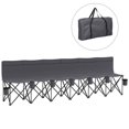thumbnail image 1 of Outsunny 6 Seat Folding Camping Chair w/ Cup Holder for Camping, Dark Grey, 1 of 6