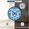 thumbnail image 5 of Dailycode Night Light Wall Clock Glow in The Dark 12 inch Battery Operated Silent Luminous Clocks, Purple and White Butterflies, 5 of 8
