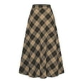 thumbnail image 4 of TIANZEN Autumn High Waist Plaid Swing Skirt For Party Casual Loose Fit Long A Line Flowy Skirt Skirt Suits for Women Business Rainbow Skirt for Women, 4 of 6