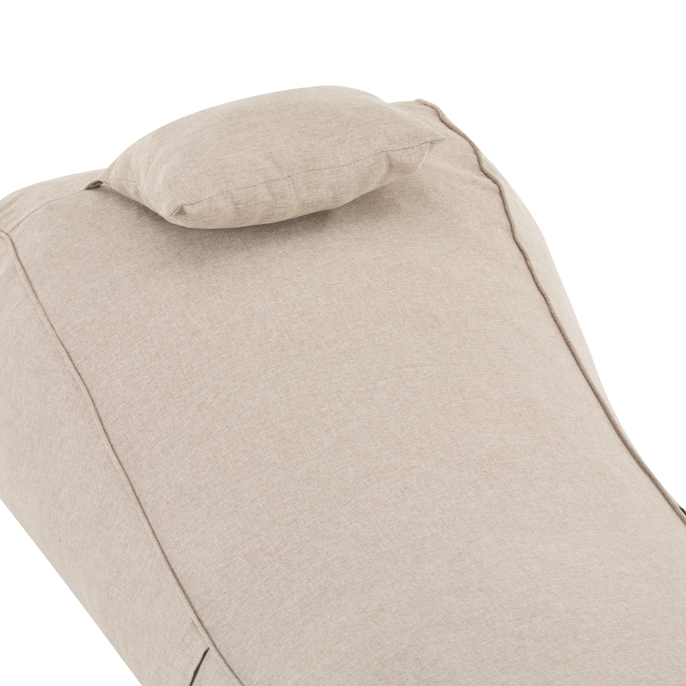 Christopher Knight Home 71" Outdoor Bean Bag Lounge Chair with Pillow, Weather-Resistant Fabric, Dark Beige, Set of 2