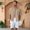 thumbnail image 2 of QPNGRP Men's Linen Shorts Casual Elastic Waist Drawstring Summer Beach Vacation Yoga Shorts with Pockets White S, 2 of 9