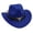 Blue, variant on felwors Unisex Western Cowboy Hat Fur Felt Cowgirl Hats Wide Brim with Belt Buckle