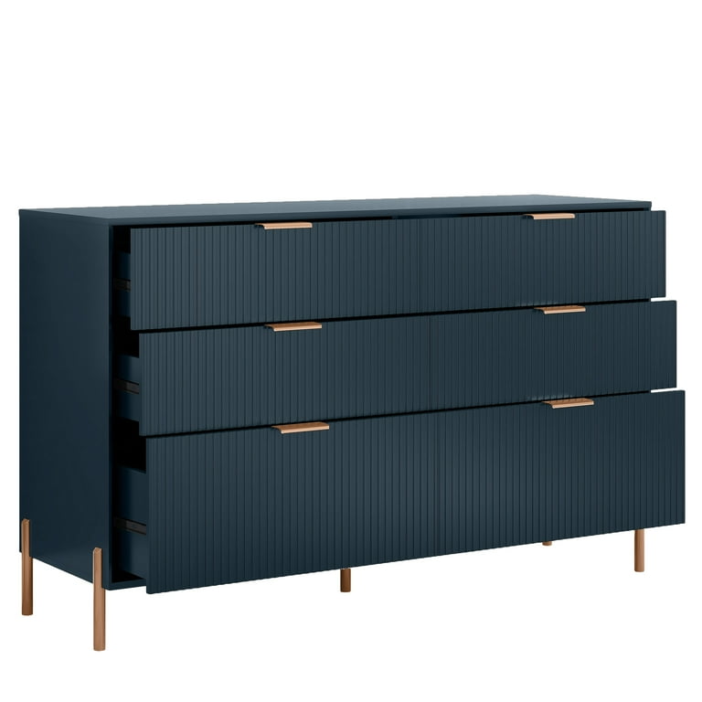 navy blue double dresser 14479 - Hazen - 6-Drawer Double Dresser, Navy Blue *D