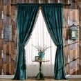 thumbnail image 2 of ZXNYH Set of 2 Pom Pom Velvet Blackout Lined Thermal Insulated Rod Pocket Curtains for Bedroom, 52x84 Inch, Antique Green (1 Pair), 2 of 8
