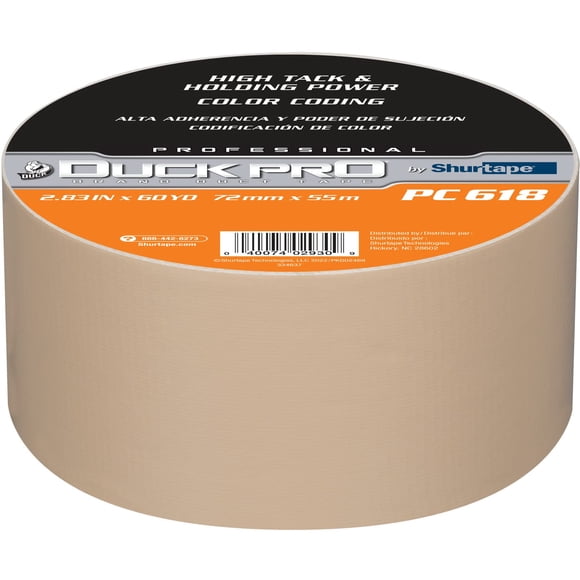 Cinta adhesiva Shurtape Duck Pro PC-618, color beige, 72 mm x 55 m