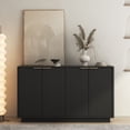 thumbnail image 2 of CQSXDA Fluted Modern Buffet Cabinet in Wood, Sideboard with Adjustable Shelves for Storage, Black, 2 of 6