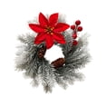 thumbnail image 2 of CozeLy Artificial Needle Red Christmas Wreath for Front Door Window, Christmas Hanging Decorations Winter Holiday Wreath Christmas Door Decor, 2 of 7
