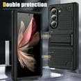 thumbnail image 5 of Nalacover Samsung Galaxy Z Fold 6 Case, Heavy Duty 3 in 1 Rugged Shockproof Rugged Silicone Hybrid Hard PC Soft TPU Bumper with Kickstand Camera Raised Drop Girls Women Boy Men Covers, Black, 5 of 7