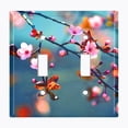 thumbnail image 2 of Metal Light Switch Plate Outlet Cover (Flower Sakura - Double Toggle), 2 of 2