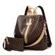thumbnail image 1 of Kit Mochila Moda Bolso Casual Para Mujer, 2 Piezas Marron oscuro Cierre Vertical  beige, 1 of 5