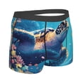 thumbnail image 2 of KLL Colorful Underwater Plant Turtle Men's Cotton Boxer Briefs Underwear-Medium, 2 of 8