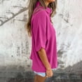 thumbnail image 5 of AherBiu Womens Button down Shirts 1/2 Sleeve Business Casual Tops for Women Lapel V Neck Work Blouse, 5 of 7