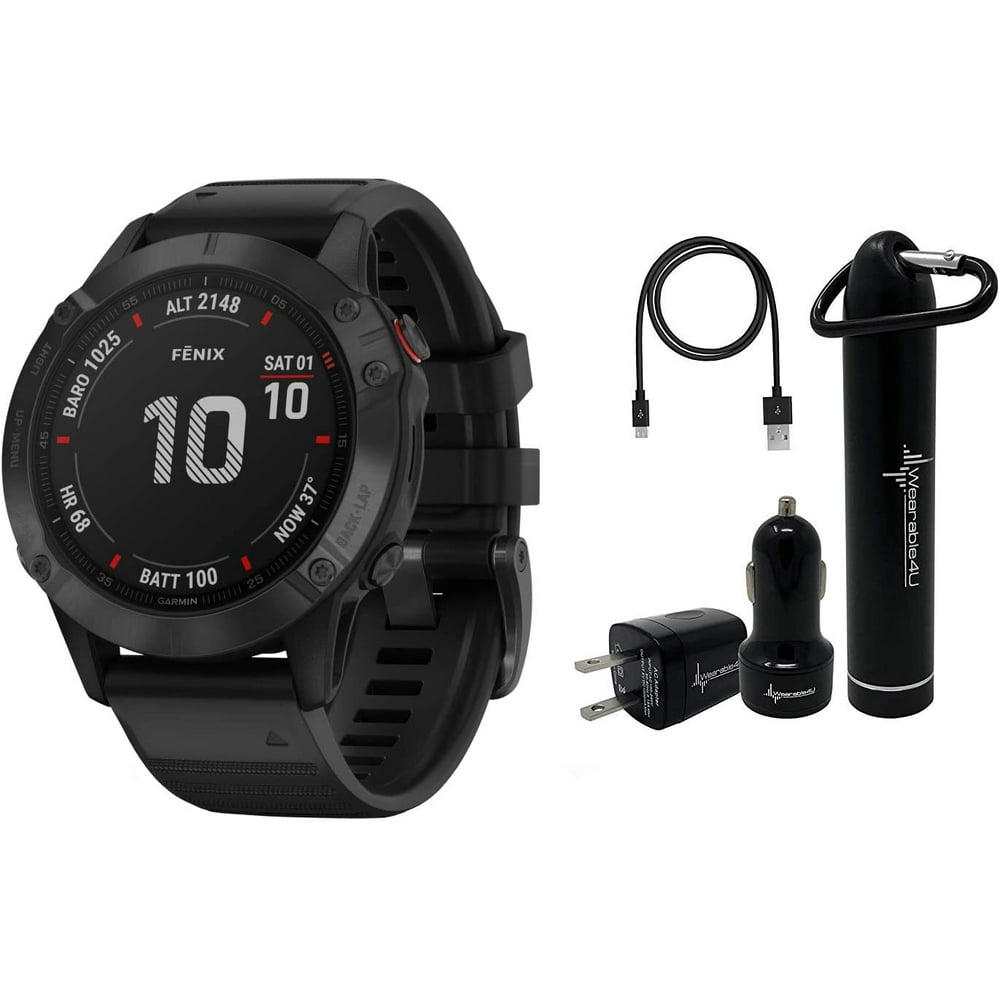 Garmin Fenix 6 PRO/Black Smartwatches with Black Band Included