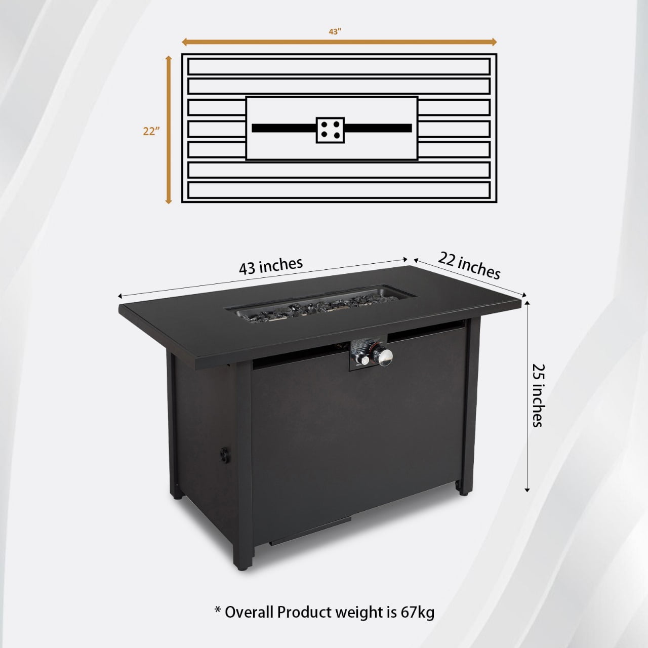 E-Western 25-Inch Steel Outdoor Fire Pit Table with Lid Black Durable Steel Modern Design Perfect for Garden Patio and Outdoor Gathering