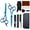 Blue, variant on 12-piece stainless steel hairdressing set, professional hairdressing scissors, home hairdressing tools, including hair clipper, comb clip, razor, unisex, pet-friendly