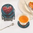 thumbnail image 5 of Haosy Set of 6 Drink Woven Coaster with Holder Heat Resistant Non-Slip Bar Coasters 4 Inches Leaves Heart, 5 of 7