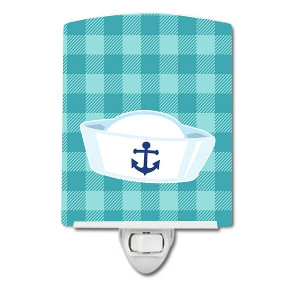 Caroline's Treasures BB8893CNL Nautical Navy Hat Ceramic Night Light, 6x4x3", multicolor