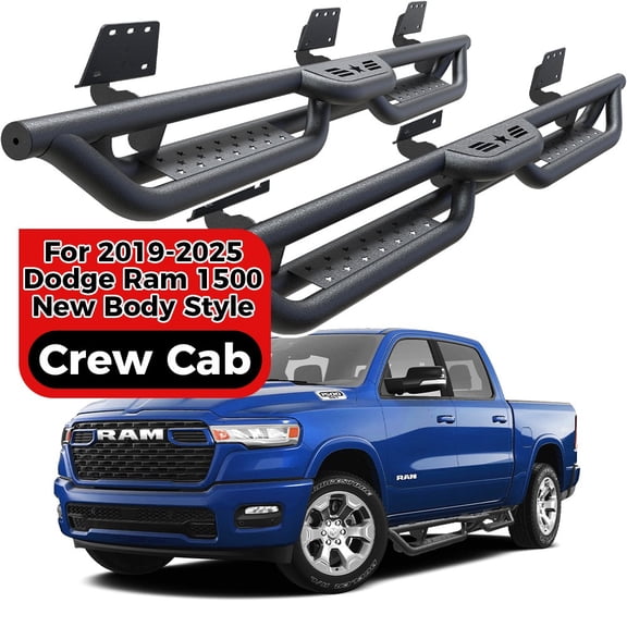 Running Boards for 2019-2026 Dodge Ram 1500 Crew Cab Side Steps Nerf Bars Drop