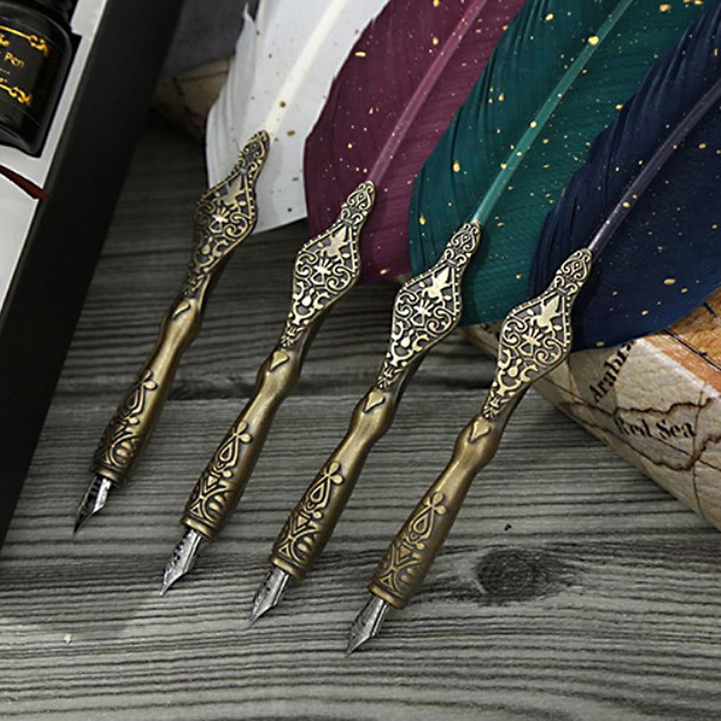 Giaone Sprinkle Gold Luxury Vintage Quill Dip Calligraphy Fountain Pen Writing