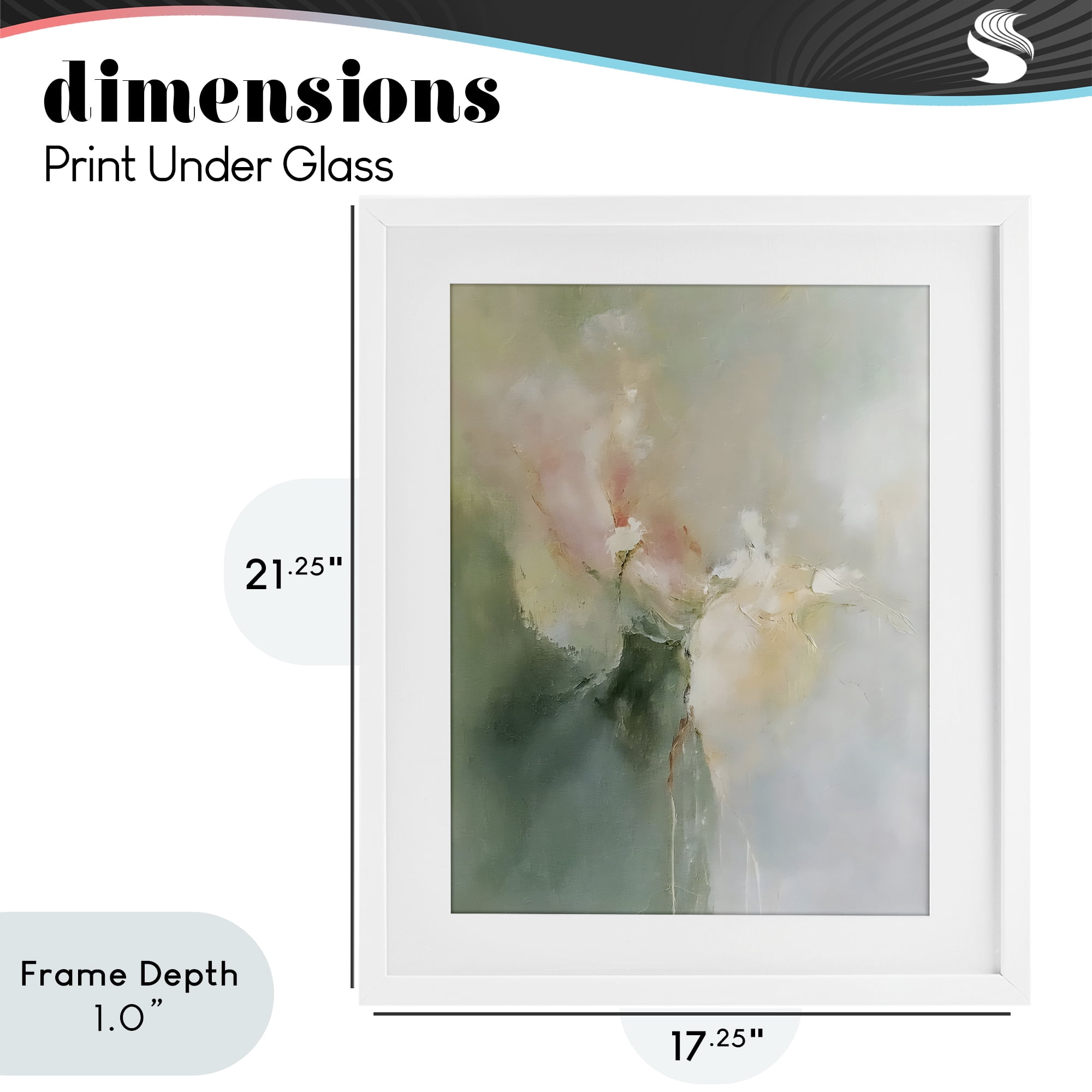 Stupell Industries Ethereal Brushwork Abstraction White Framed Print Under Glass, design by Riley B