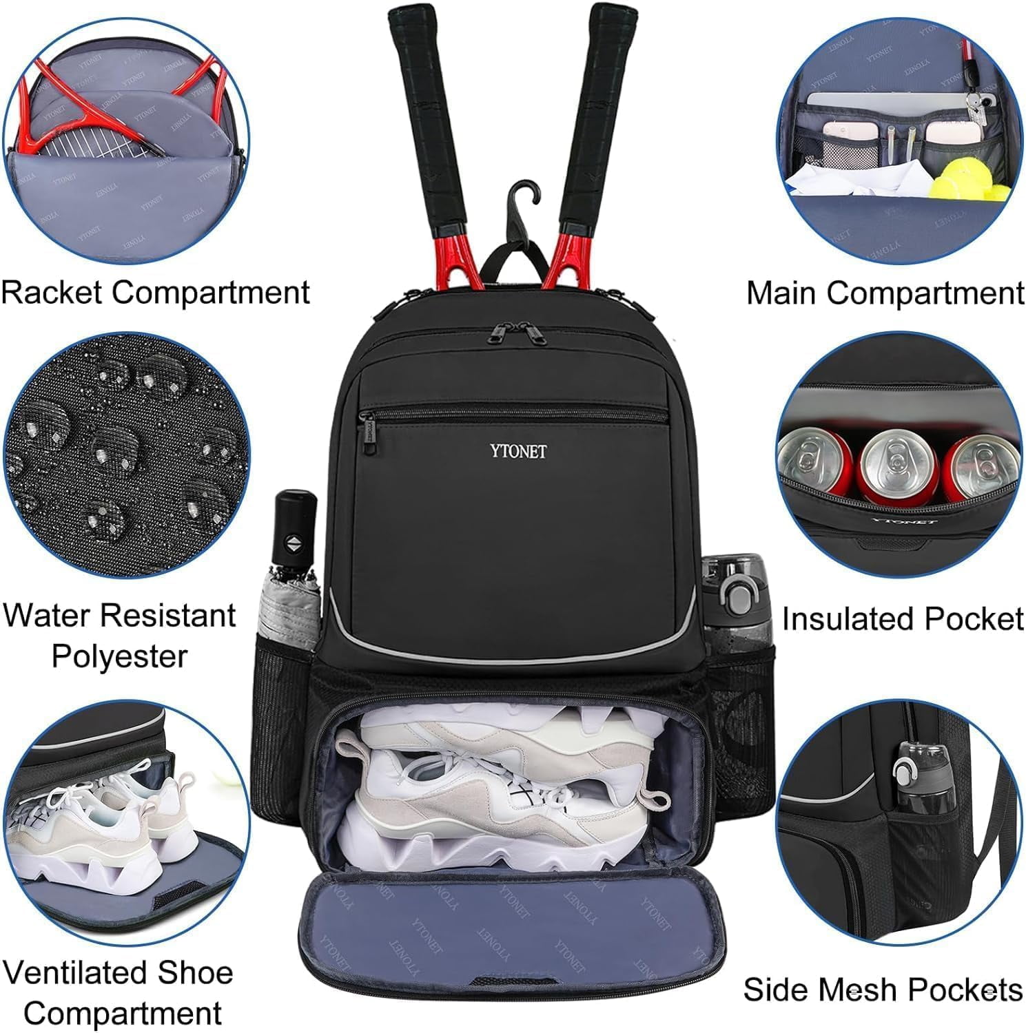 Tennis Bag for Women Men - Hard 16 Inch Laptop Case Compatible with  ROG Strix G16
