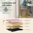 thumbnail image 6 of Vanity Stool, Pink Small Vanity Stools Chair, Square Cushion Makeup Chairs for Vanity, Metal Foot Stool Ottoman Seat for Bedroom Makeup Living Room, Pink & Gold, 6 of 14