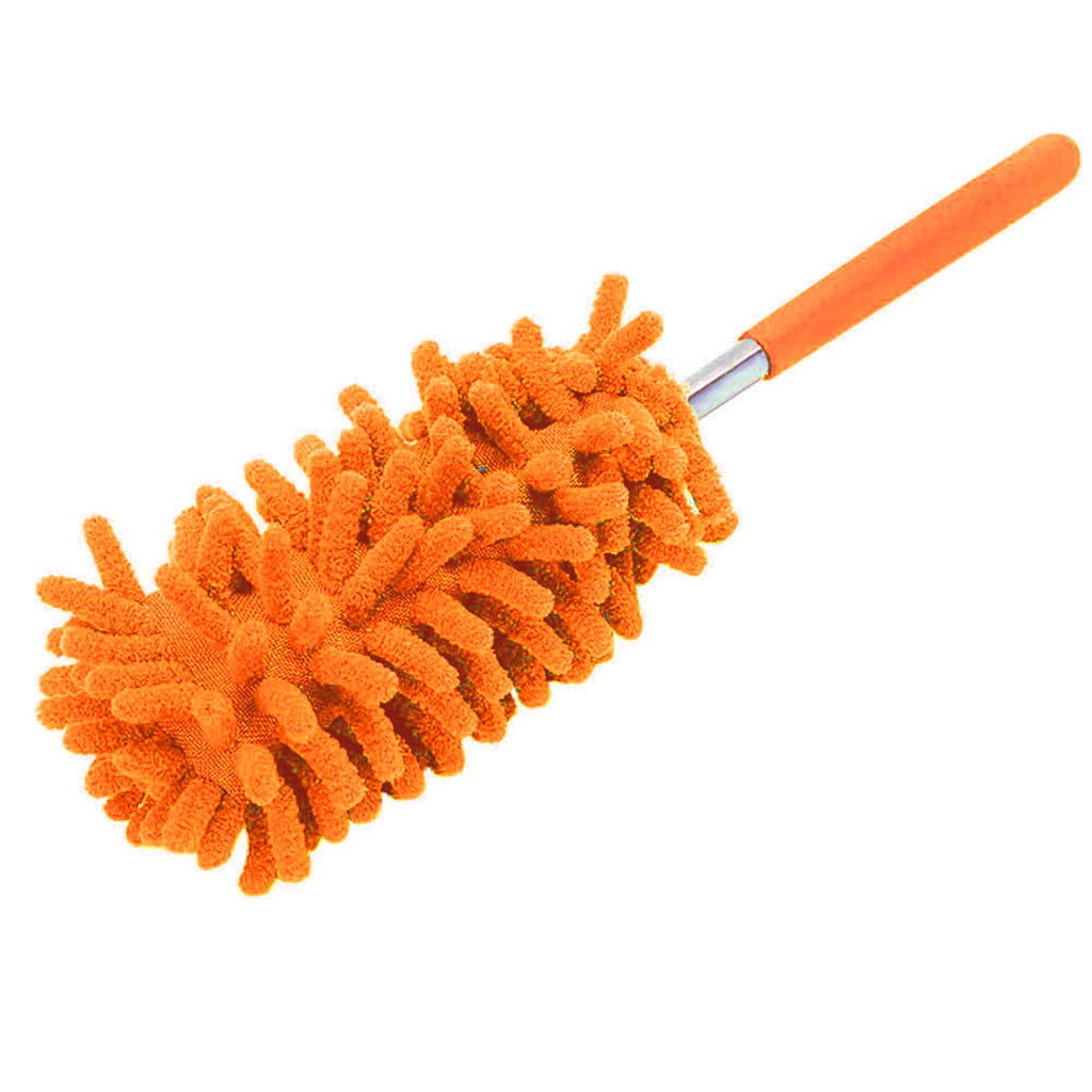 Microfiber Duster Hand Duster for Cleaning Car Computer Fan Table Orange 