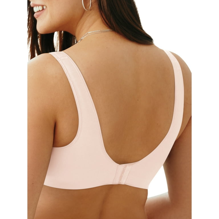Hanes Women's Full Coverage SmoothTec Band Unlined Wireless Bra G796 -  Beige L 1 ct