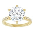 thumbnail image 2 of Round Cut Lab Diamond Engagement Ring Yellow Gold 3.20 Carats, 2 of 5
