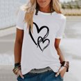 thumbnail image 1 of SMihono Hauts pour Femmes Été Décontracté Mode Féminine Décontracté Imprimé Col Rond Ample Manches Courtes T-shirt Pull Oversize T-shirt pour Femmes 2023, 1 of 4